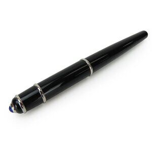 Cartier Fountain Pen Diabolo De Black Silver Hardware Nib 18K